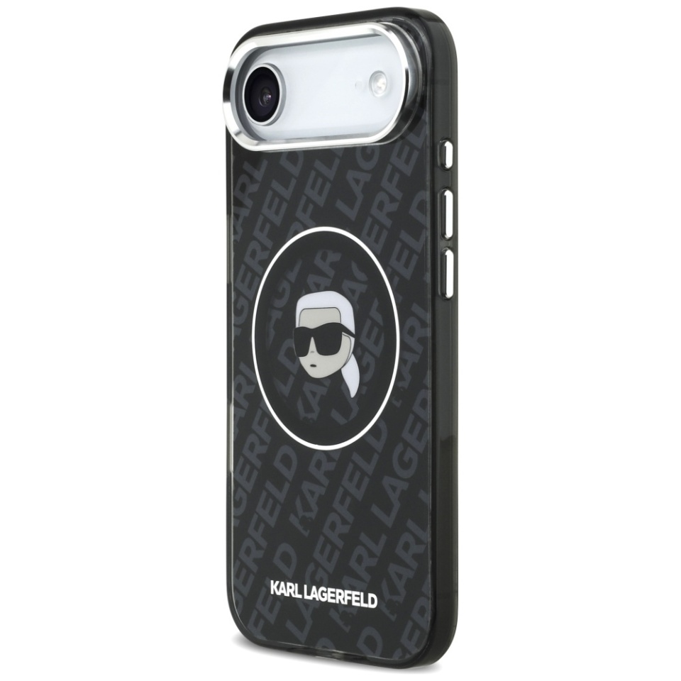 Husa pentru iPhone 17 Air, IML Glitter K&C Heads Logo MagSafe, Clear Mono Karl&Choupette - 3 | YEO