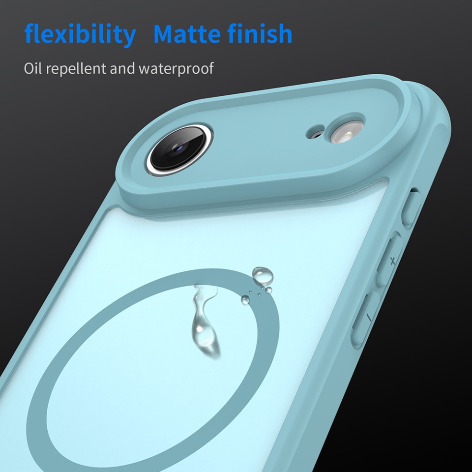 Husa pentru iPhone 17 Air, SKYDDAR INNOVATION, HaloFrost MagSafe II, Antisoc, set cu sticker, Verde menta - 3 | YEO