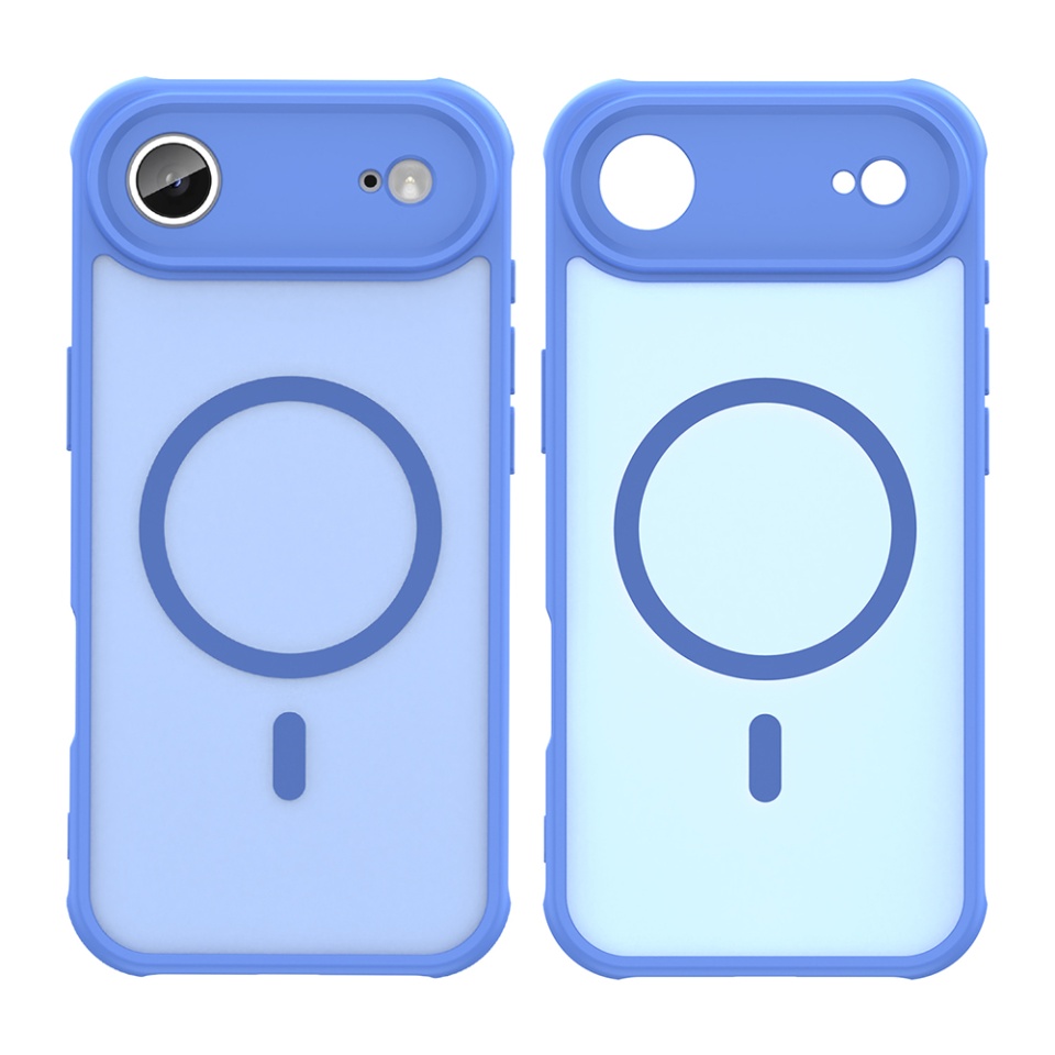 Husa pentru iPhone 17 Air, SKYDDAR INNOVATION, HaloFrost MagSafe II, Antisoc, set cu sticker, Albastru - 1 | YEO