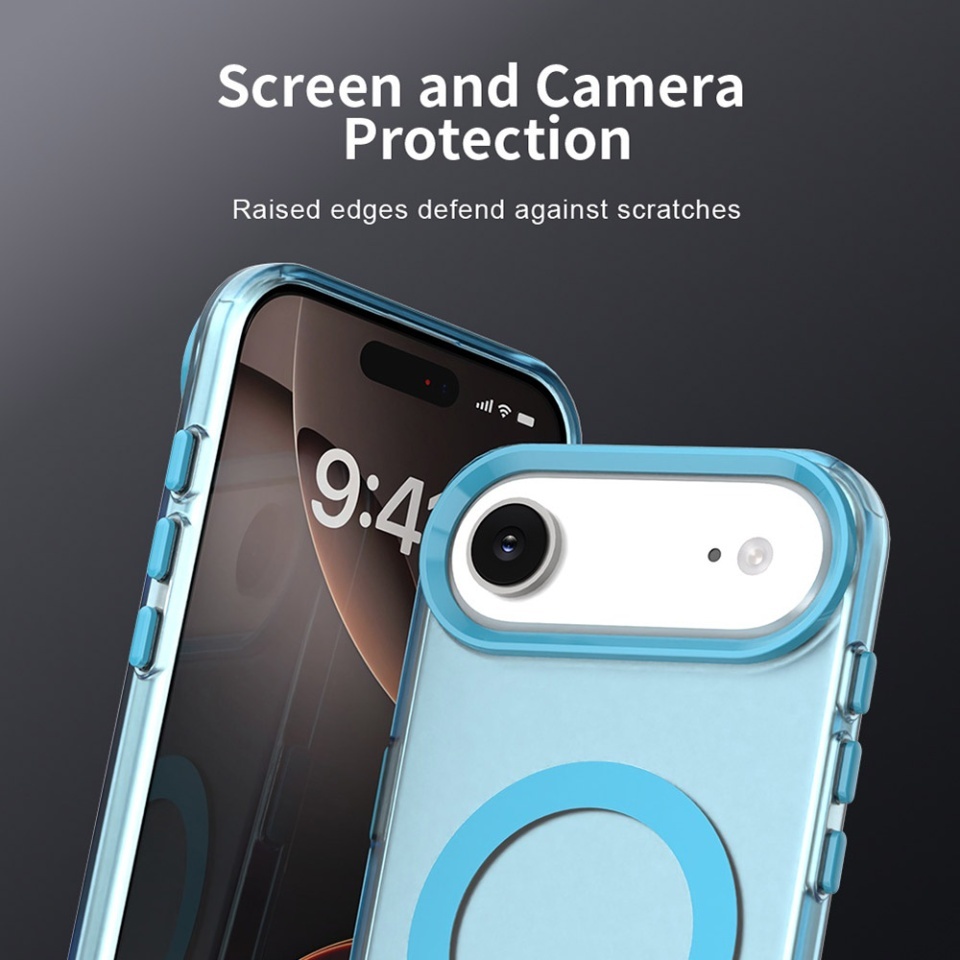 Husa pentru iPhone 17 Air, SKYDDAR INOVATION, CandyCase, Magsafe, set cu sticker, Albastru - 1 | YEO