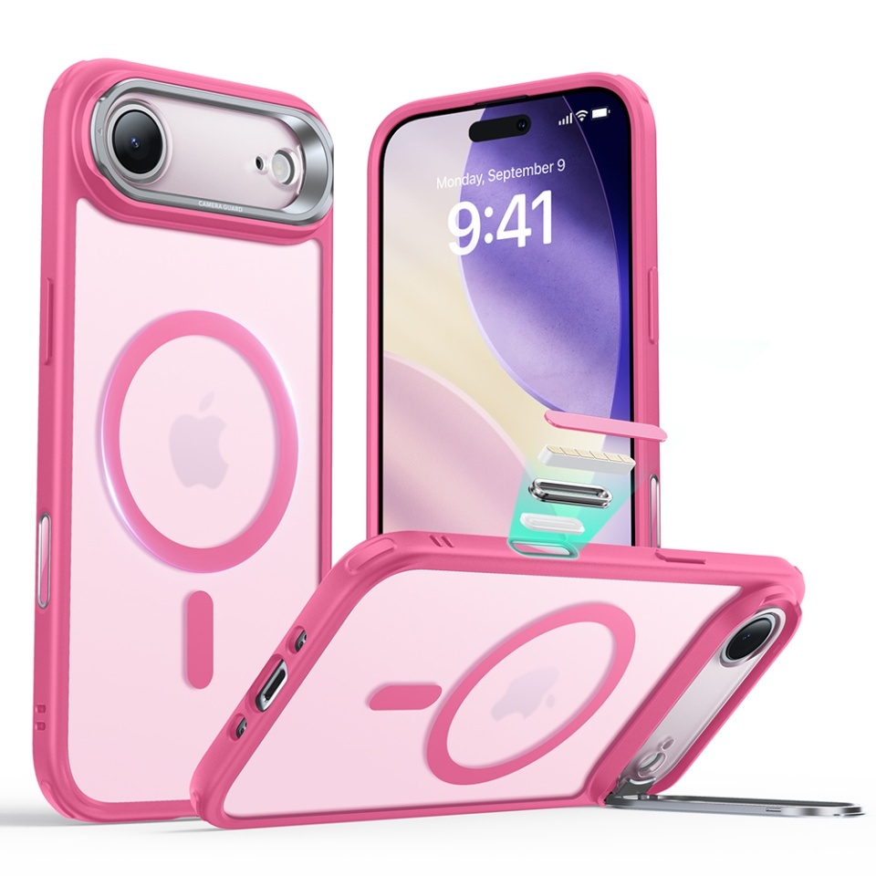 Husa pentru iPhone 17 Air, slim, ESR Classic Hybrid HaloLock Kickstand, Roz