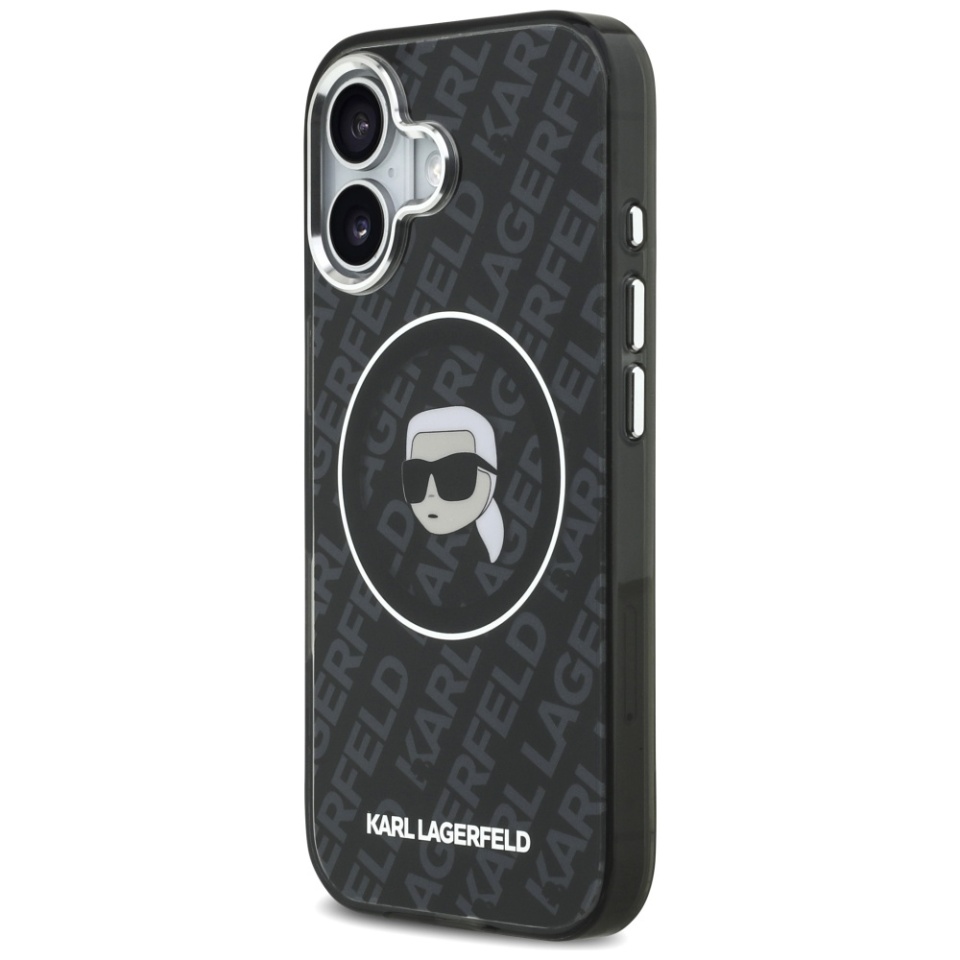 Husa pentru iPhone 17, IML Glitter K&C Heads Logo MagSafe, Clear Mono Karl&Choupette - 2 | YEO