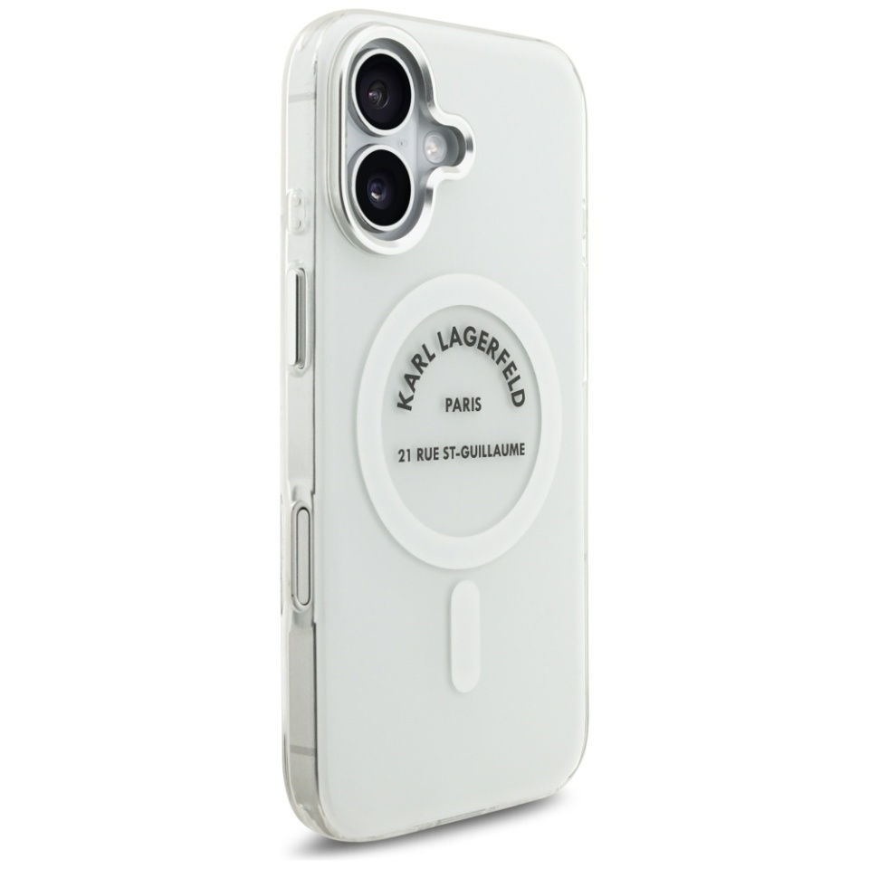 Husa pentru iPhone 17, IML Glitter K&C Heads Logo MagSafe, Clear Mono Karl&Choupette - 3 | YEO