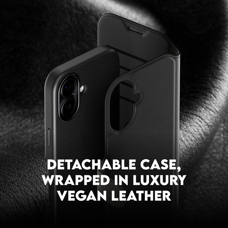 Husa pentru iPhone 17, PanzerGlass, CARE Feature MagSafe Case Tango Two-in-One Wallet, Tip Carte Detasabila 2in1 cu Portofel si Prindere Magnetica, Piele Ecologica, Antisoc, Negru - 5