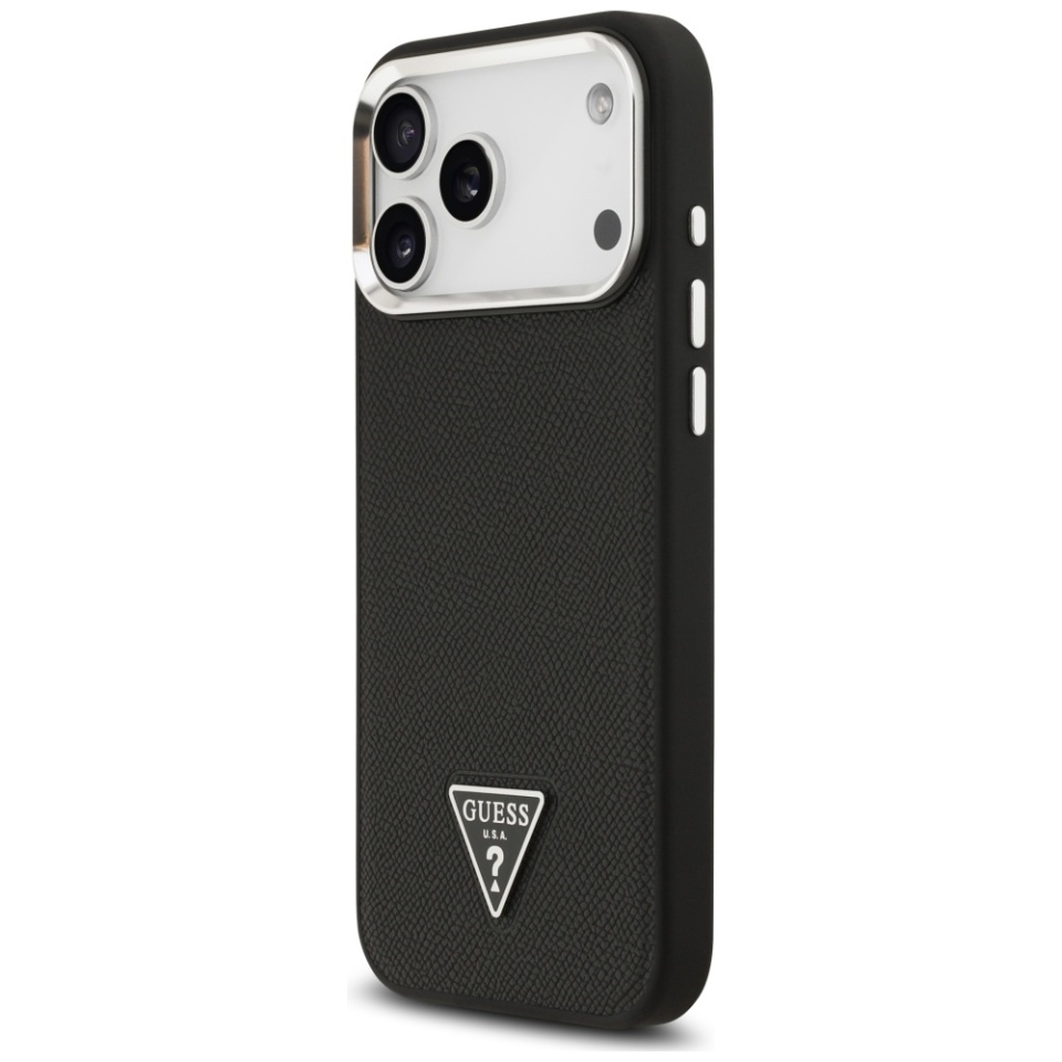 Husa pentru iPhone 17 Pro, Grained Triangle, Guess, Negru - 1 | YEO