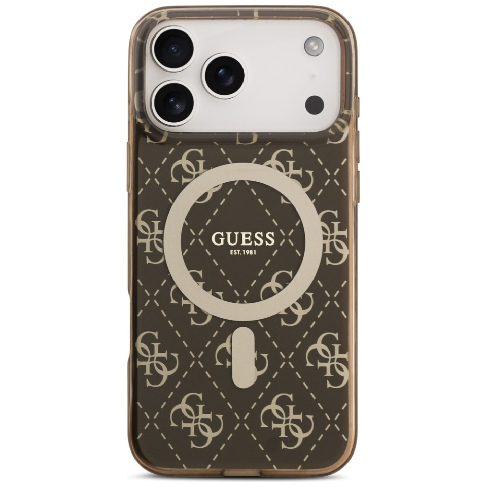 Husa pentru iPhone 17 Pro, IML 4G Background MagSafe, Guess, Maro - 1 | YEO