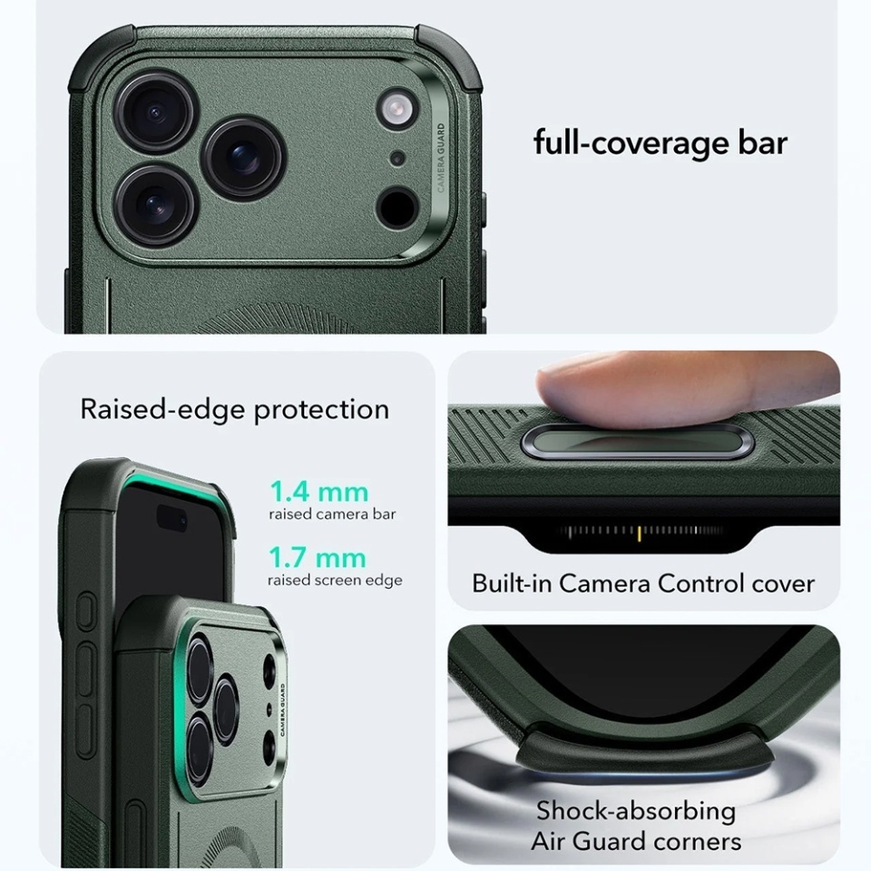Husa pentru iPhone 17 Pro, Magsafe, ESR Cyber Halolock, Verde - 3 | YEO