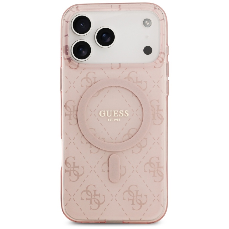 Husa pentru iPhone 17 Pro Max, IML 4G Background MagSafe, Guess, Roz - 1 | YEO