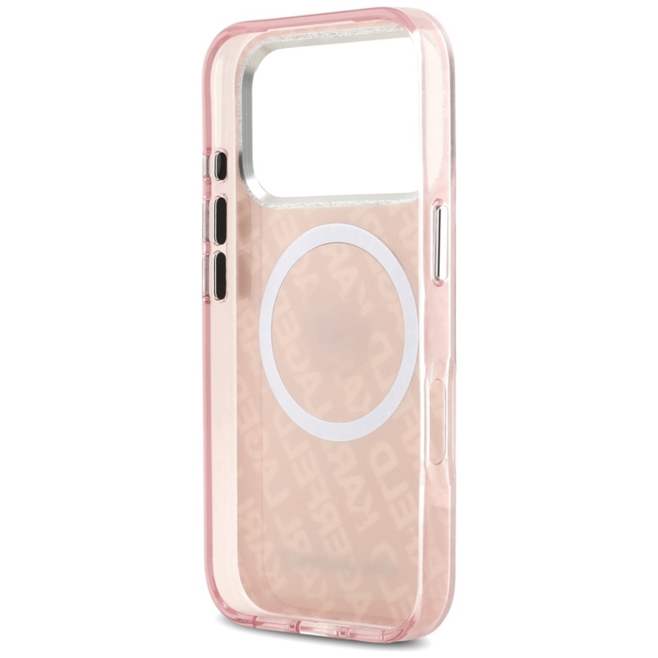Husa pentru iPhone 17 Pro Max, IML Glitter K&C Heads Logo MagSafe, Clear Mono Karl&Choupette - 2 | YEO