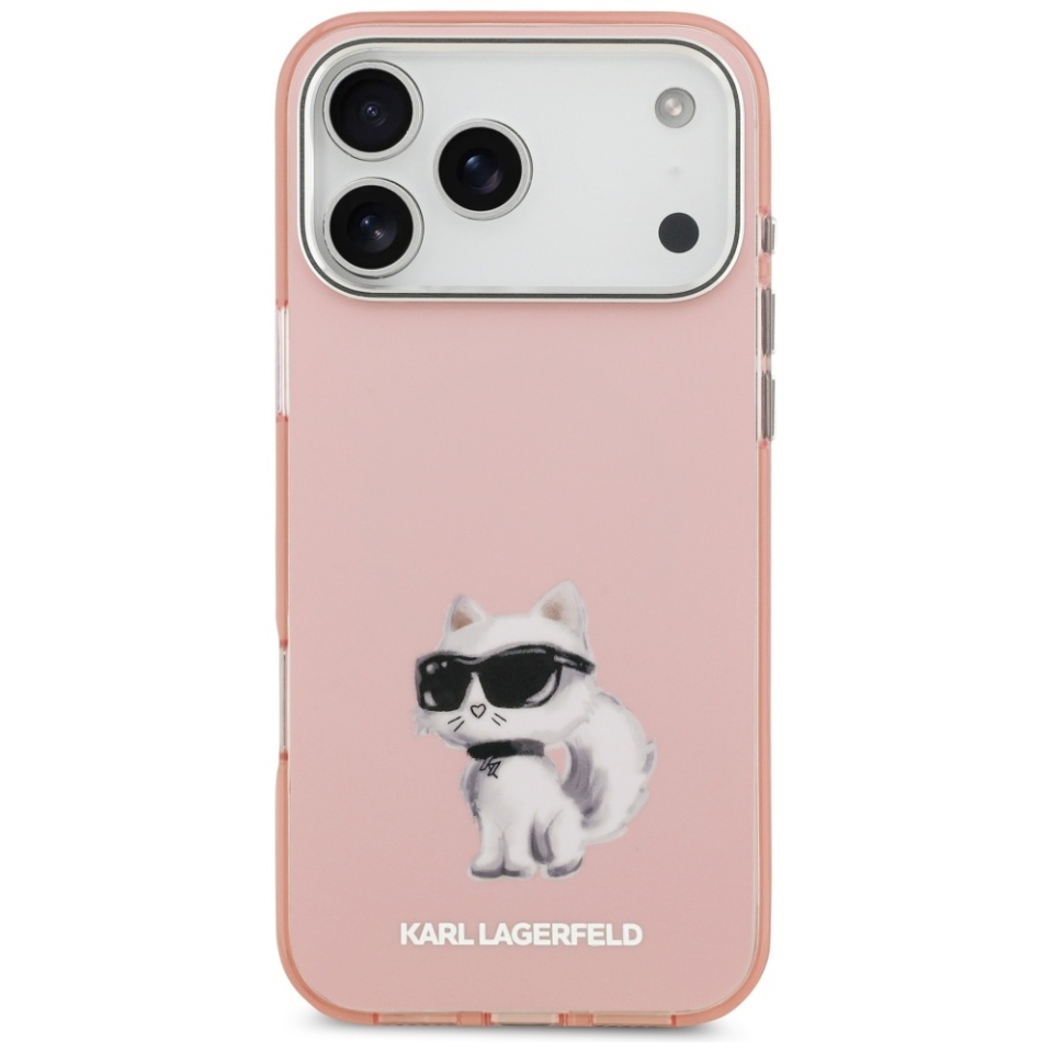 Husa pentru iPhone 17 Pro Max, IML Glitter K&C Heads Logo MagSafe, Clear Mono Karl&Choupette - 1 | YEO