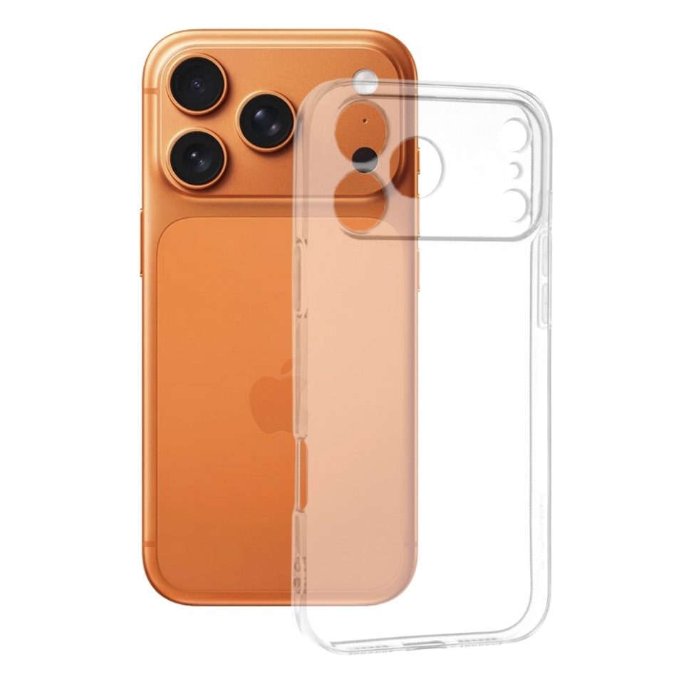 Husa pentru iPhone 17 Pro Max, SKYDDAR INNOVATION, ClearGuard, din silicon transparent, set cu sticker, Transparenta