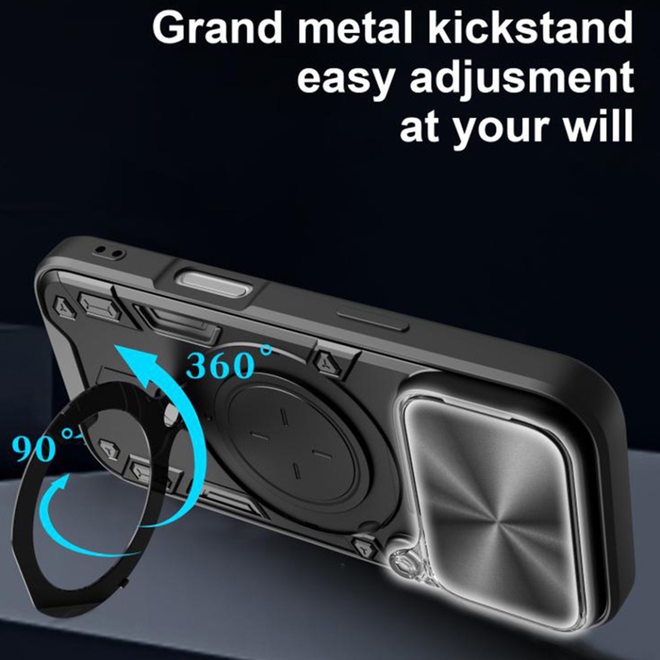 Husa pentru iPhone 17 Pro, SKYDDAR INNOVATION, CamGuard Pro, Inel Magnetic, Protectie Camera, set cu sticker, Negru - 2 | YEO