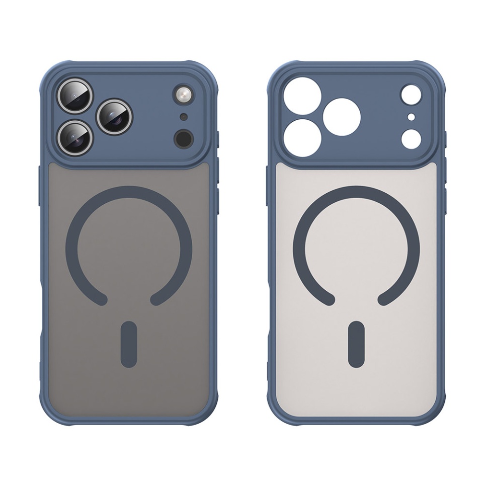 Husa pentru iPhone 17 Pro, SKYDDAR INNOVATION, HaloFrost MagSafe II, Antisoc, set cu sticker, Bleumarin - 2 | YEO