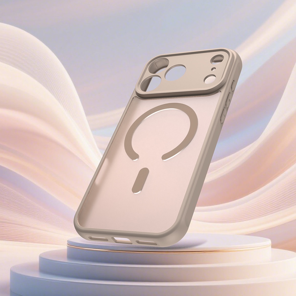 Husa pentru iPhone 17 Pro, SKYDDAR INNOVATION, HaloFrost MagSafe II, Antisoc, set cu sticker, Auriu - 3 | YEO