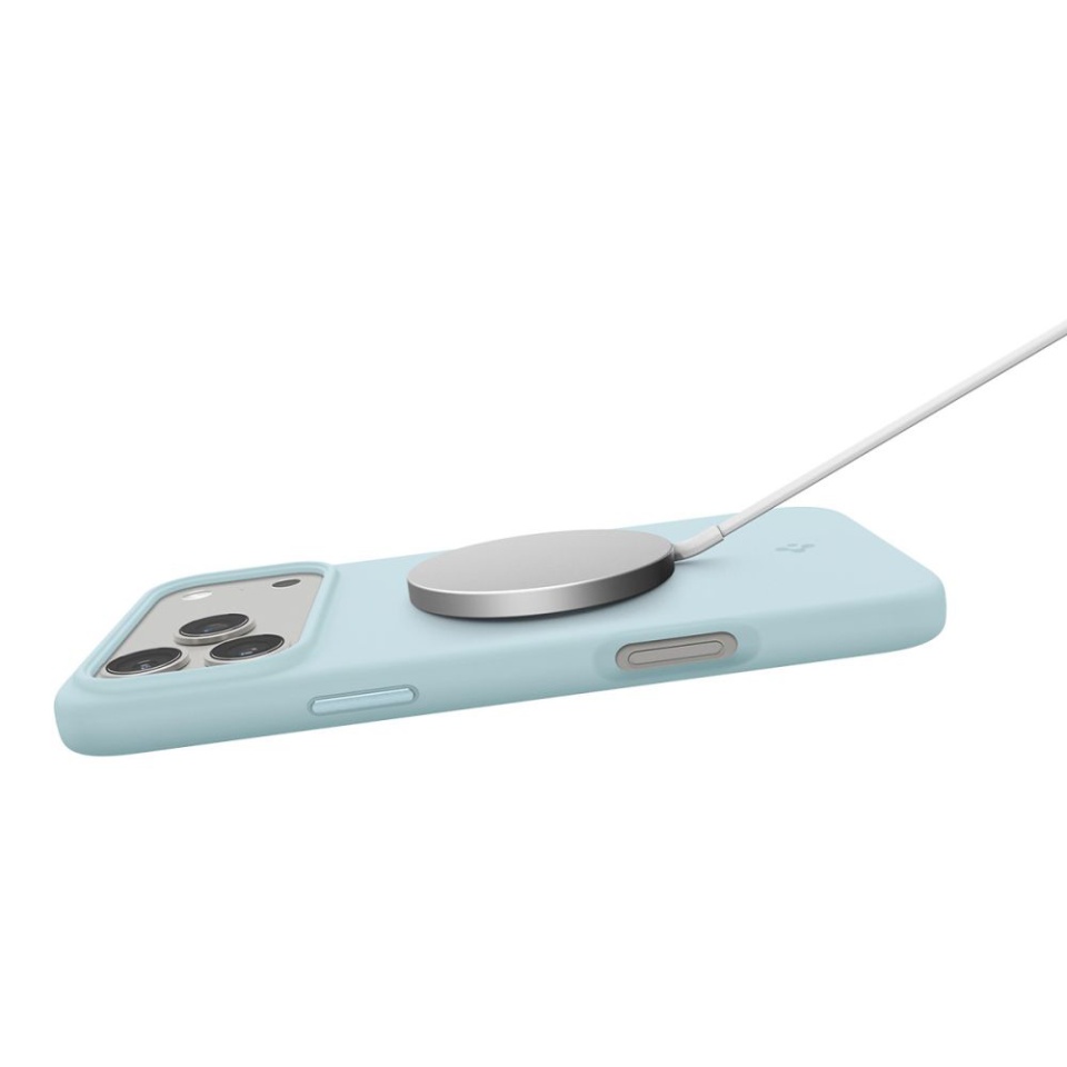 Husa pentru iPhone 17 Pro, Spigen Silicone Fit MagSafe, Bleu - 7