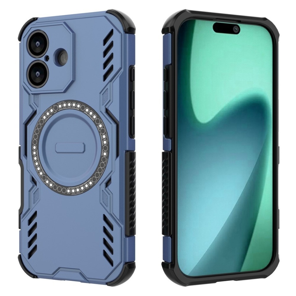 Husa pentru iPhone 17, SKYDDAR INOVATION, ArmorMag, Magsafe, set cu sticker, Albastru - 1 | YEO