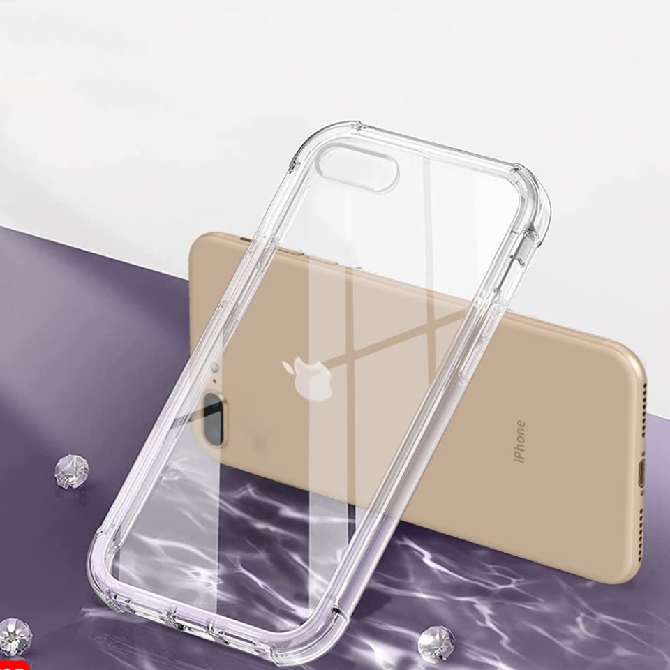 Husa pentru iPhone 8 Plus / 7 Plus , SKYDDAR INNOVATION, Shockproof Clear din Silicon Slim, Transparenta, set cu sticker - 1 | YEO