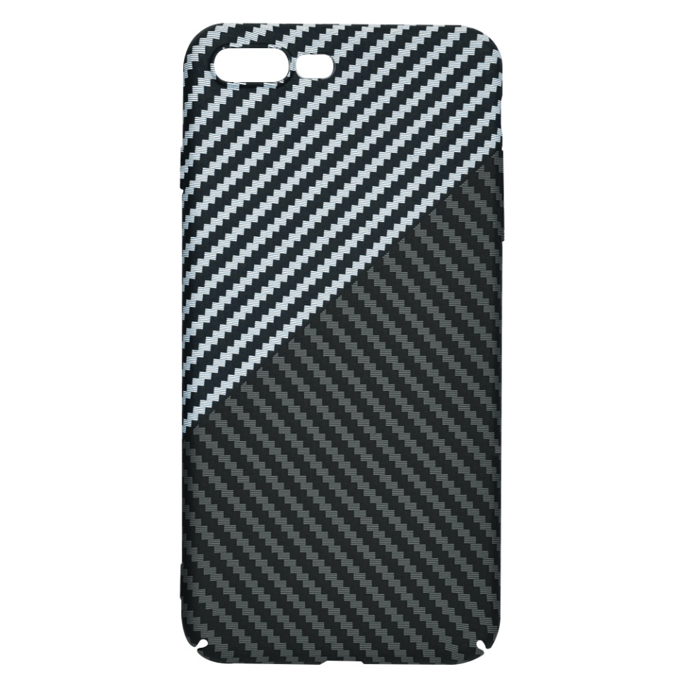 Husa pentru iPhone 8 Plus / 7 Plus, SKYDDAR INNOVATION, textura carbon, Carbonite FiberShell, set cu sticker, Gri, - 3 | YEO