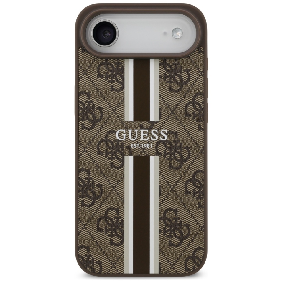 Husa pentru iPhone Air, Guess Printed Stripes MagSafe, Maro - 2 | YEO