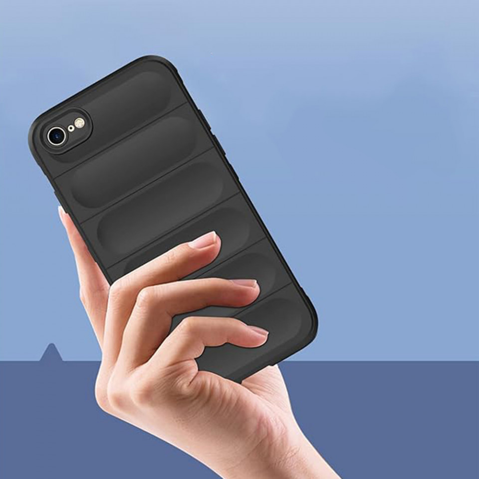 Husa pentru iPhone SE 2, SE 2020 / 7 / 8 / SE 3, SE 2022 eleganta, din silicon mat, SKDR Vogue - Negru - 3 | YEO