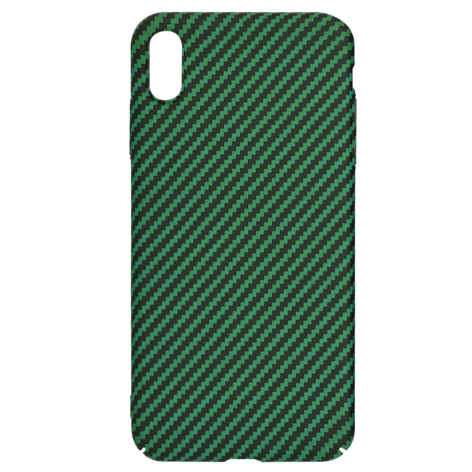 Husa pentru iPhone XS Max, Finisaj Premium cu Textura de Carbon, Design Elegant, SKDR CarbonFlex - Verde - 3 | YEO