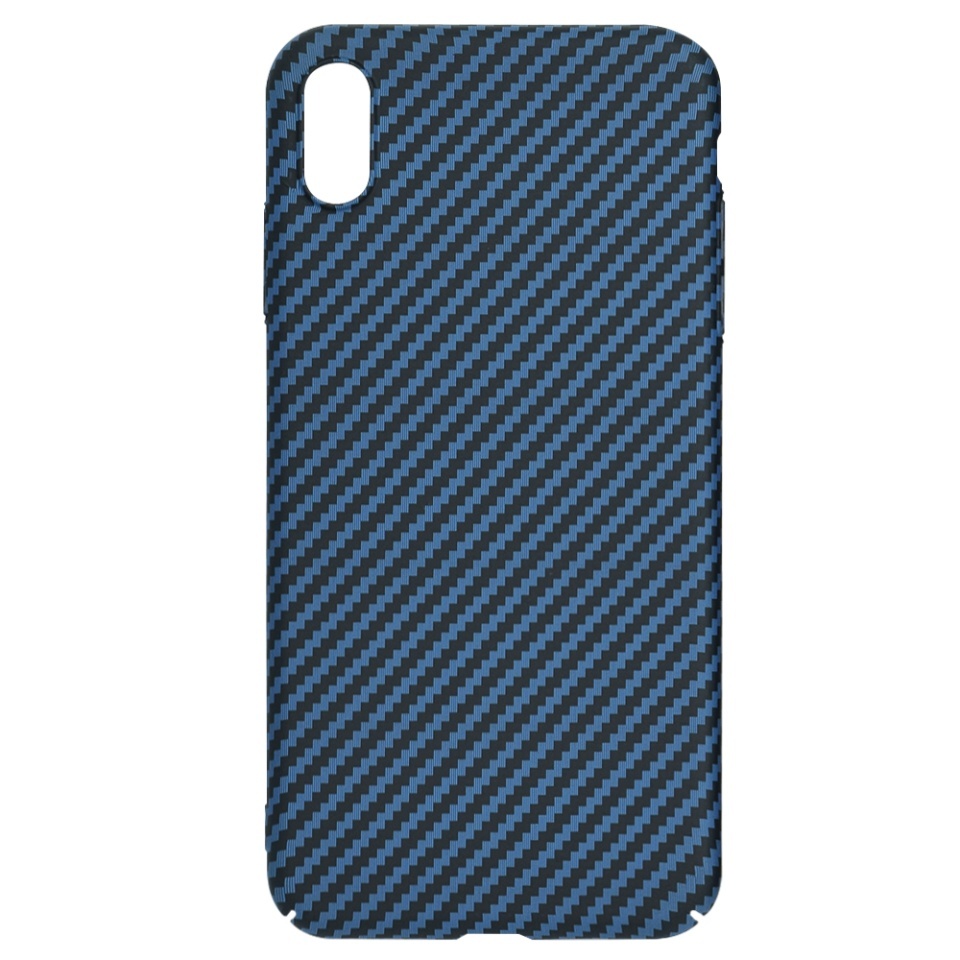 Husa pentru iPhone XS Max, SKYDDAR INNOVATION, textura carbon, Carbonite FiberShell, set cu sticker, Cyan, - 3 | YEO