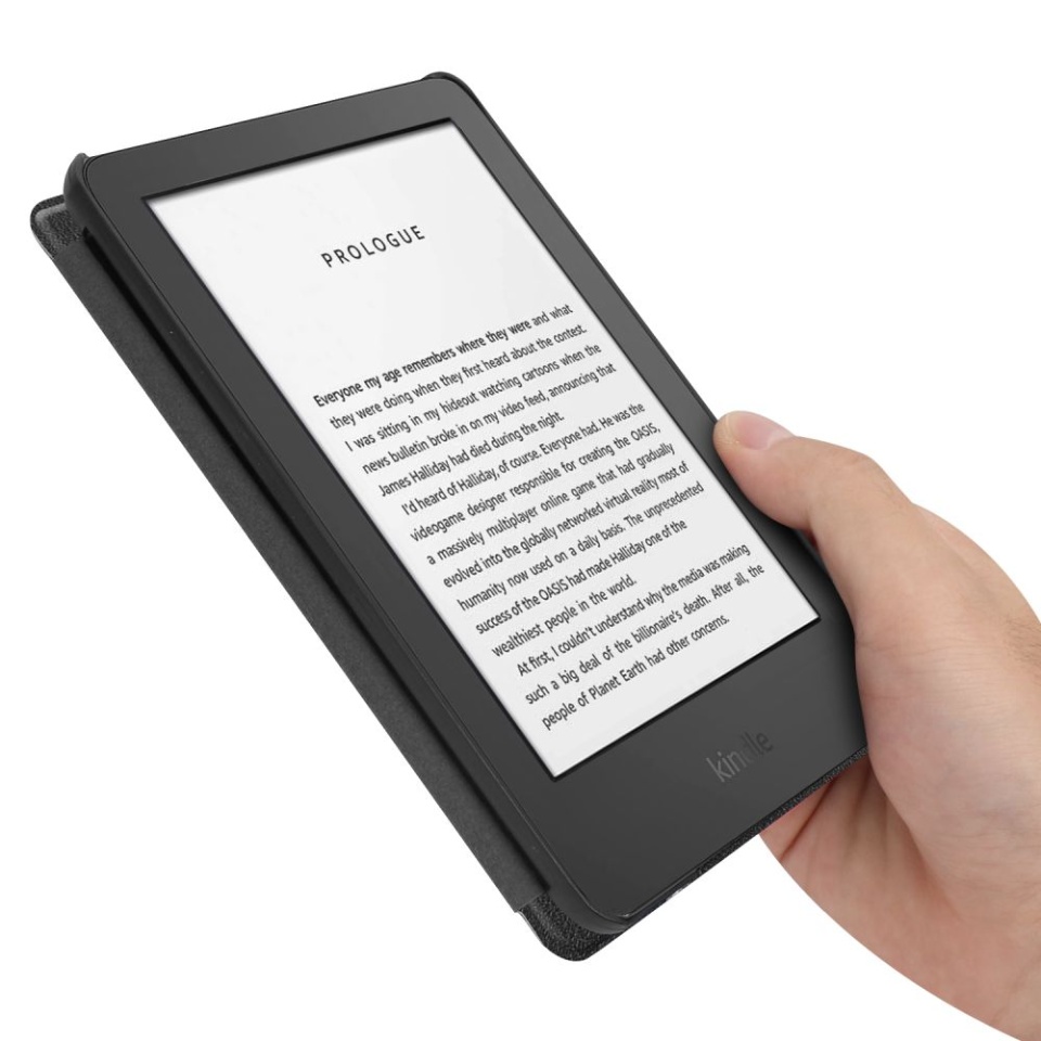 Husa pentru Kindle Paperwhite 6 (2024) / 6 Signature Edition (2024) / Colorsoft Signature Edition (2024), SKYDDAR INNOVATION, SmartCover, Negru, set cu sticker - 1 | YEO