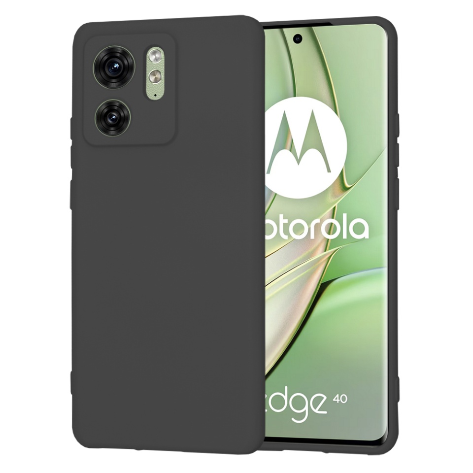 Husa pentru Motorola Edge 40 / Edge (2023) din Silicon Catifelat, Protectie Premium, Skyddar SoftElegance - Negru