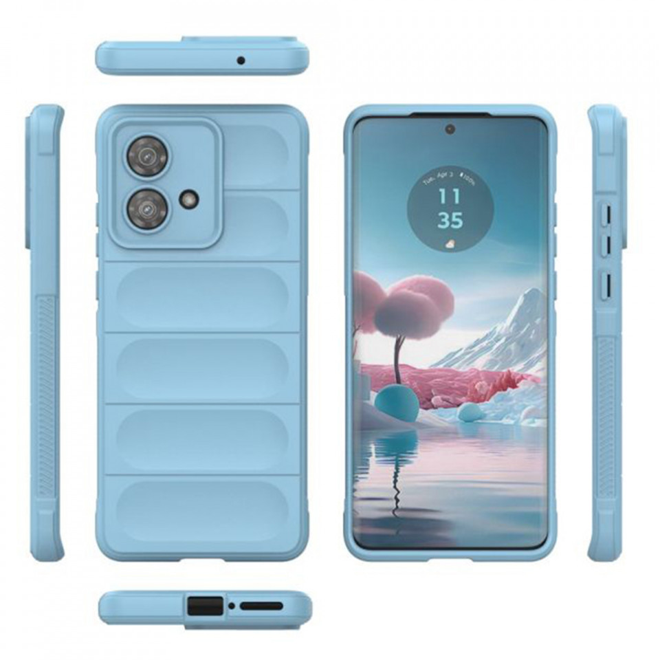 Husa pentru Motorola Edge 40 Neo eleganta, din silicon mat, SKDR Vogue - Bleu - 1 | YEO