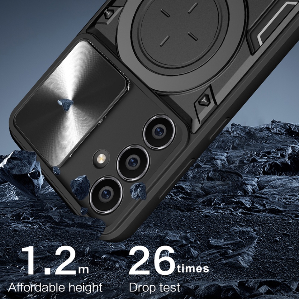 Husa pentru Motorola Edge 40, SKYDDAR INNOVATION, CamGuard Pro, Inel Magnetic, Protectie Camera, set cu sticker, Negru - 3 | YEO