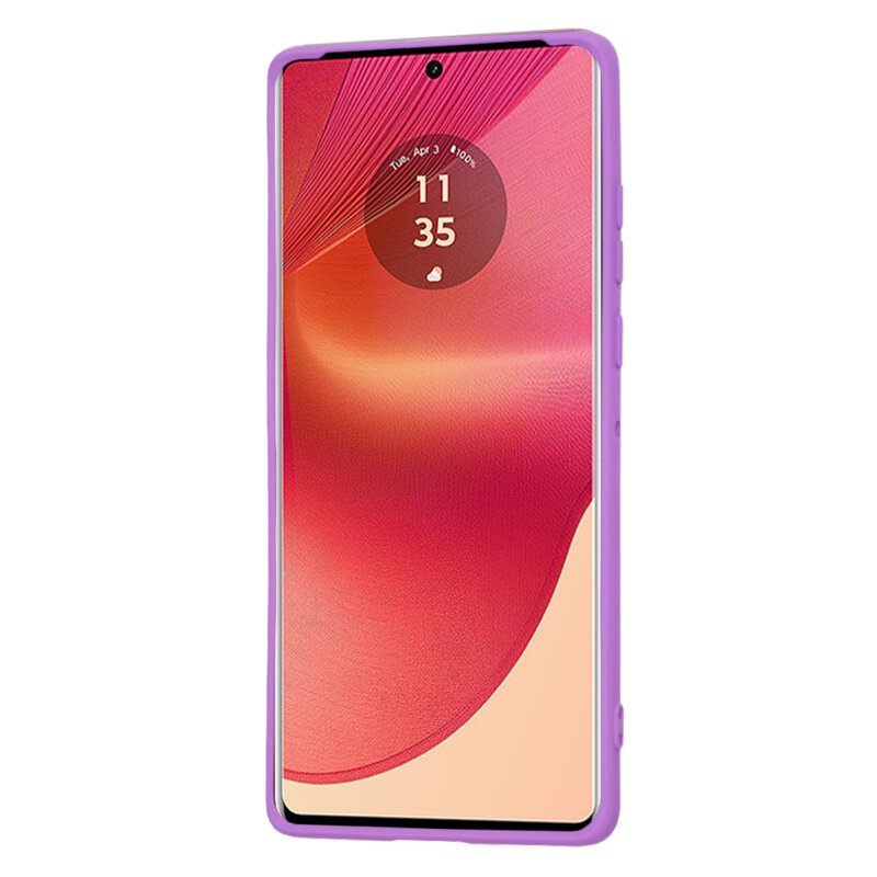 Husa pentru Motorola Edge 50 Fusion din Silicon Catifelat, Protectie Premium, Skyddar SoftElegance - Mov - 1 | YEO