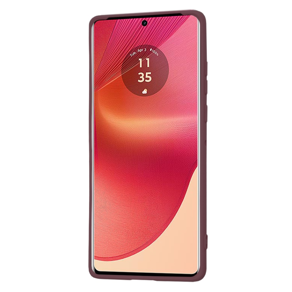Husa pentru Motorola Edge 50 Fusion din Silicon Catifelat, Protectie Premium, Skyddar SoftElegance - Bordo - 1 | YEO