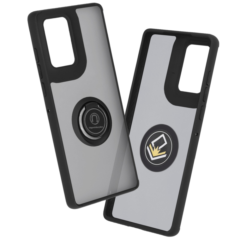 Husa pentru Motorola Edge 50 Fusion SKYDDAR Glinth+ cu Inel Rotativ 360°, Compatibilitate Magnetica, Absorbtie Socuri, Design Subtire si Elegant - Negru