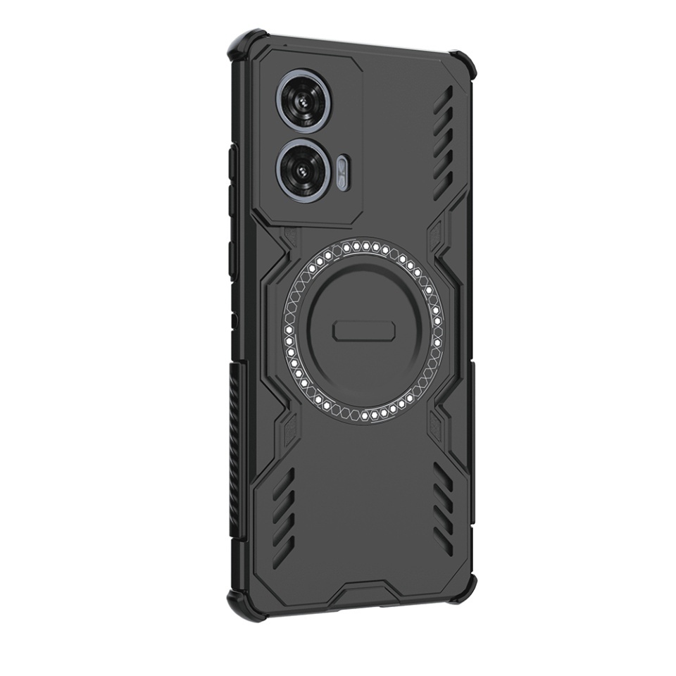 Husa pentru Motorola Edge 50 Fusion, SKYDDAR INOVATION, ArmorMag, Magsafe, set cu sticker, Negru - 2 | YEO