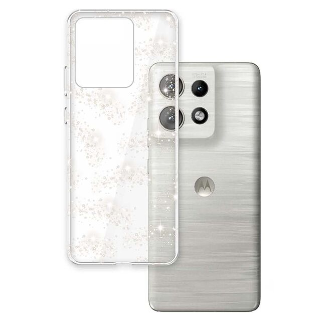 Husa pentru Motorola Edge 50 Neo din Silicon TPU cu Sclipici, Design Elegant si Ultra Subtire, SKDR Shine - Transparenta