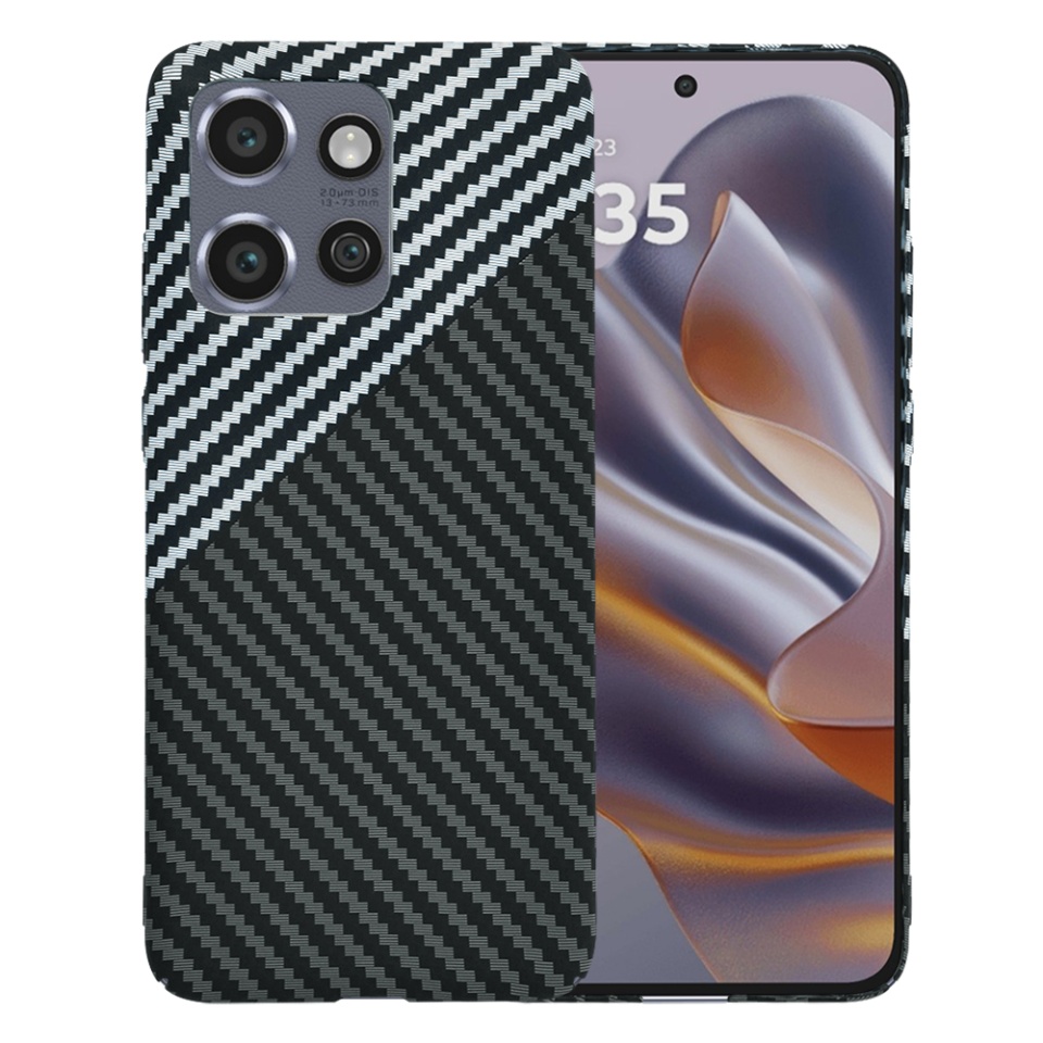 Husa pentru Motorola Edge 50 Neo, Finisaj Premium cu Textura de Carbon, Design Elegant, SKDR CarbonFlex - Gri