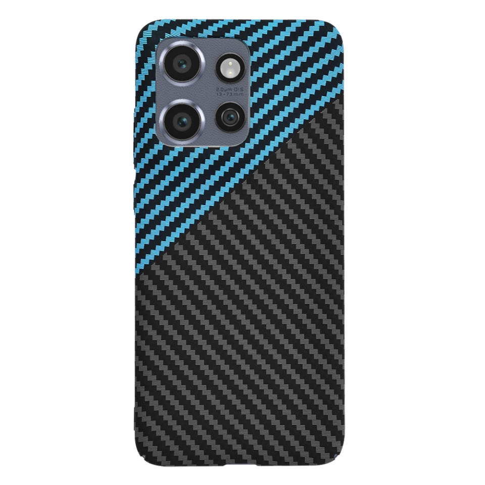 Husa pentru Motorola Edge 50 Neo / ThinkPhone 25, Finisaj Premium cu Textura de Carbon, Design Elegant, SKDR CarbonFlex - Bleu - 2 | YEO