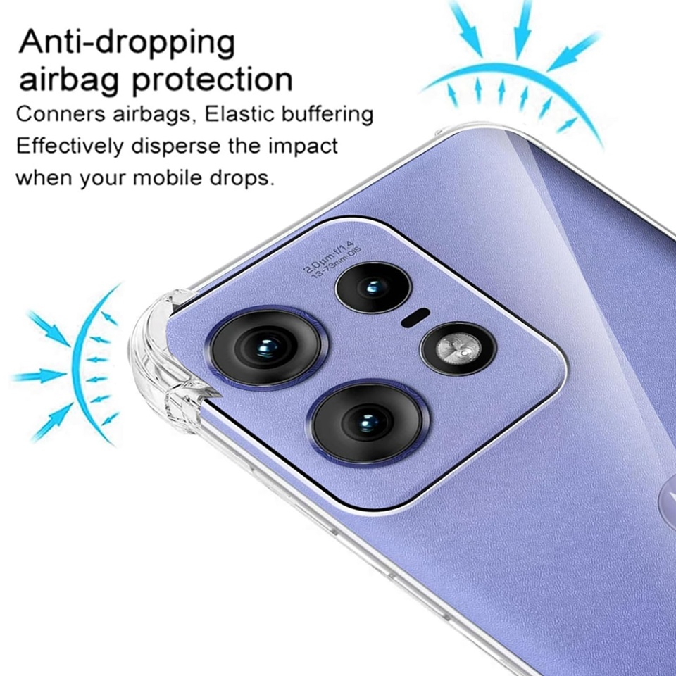 Husa pentru Motorola Edge 50 Pro , SKYDDAR INNOVATION, Shockproof Clear din Silicon Slim, Transparenta, set cu sticker - 1 | YEO