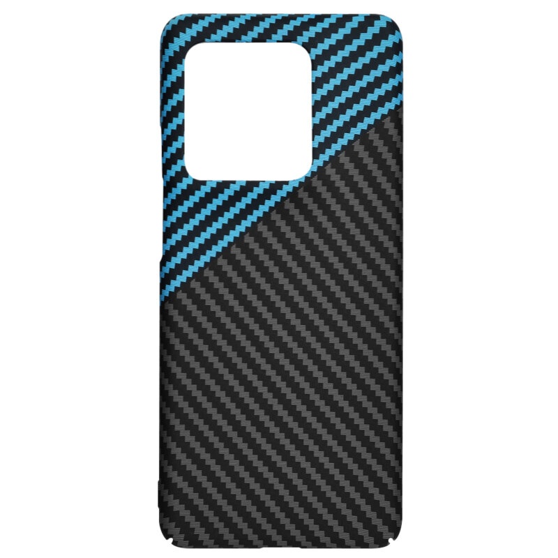 Husa pentru Motorola Edge 50 Ultra, Finisaj Premium cu Textura de Carbon, Design Elegant, SKDR CarbonFlex - Bleu - 3 | YEO