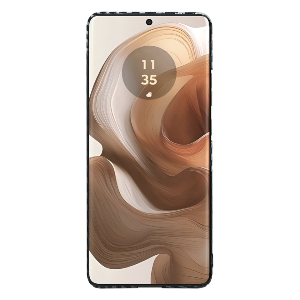 Husa pentru Motorola Edge 50 Ultra, SKYDDAR INNOVATION, textura carbon, Carbonite FiberShell, set cu sticker, Gri, - 1 | YEO