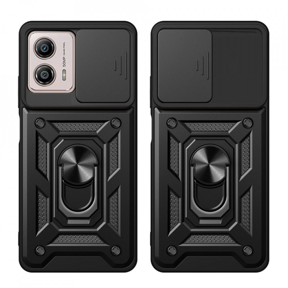 Husa pentru Motorola Moto G13 / G23 / G53 cu inel magnetic, Skyddar CamShield - Negru - 1 | YEO