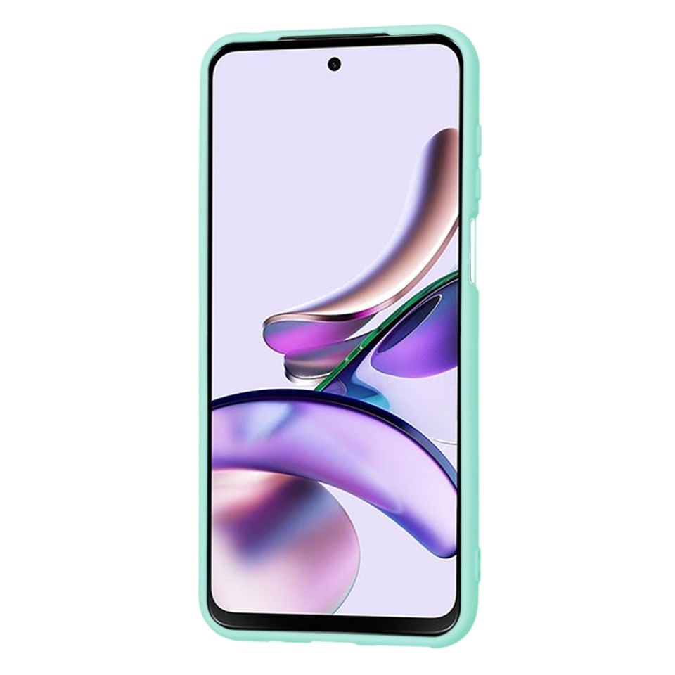 Husa pentru Motorola Moto G13, SKYDDAR INNOVATION, din Silicon Catifelat, SoftElegance, set cu sticker, Turcoaz - 1 | YEO