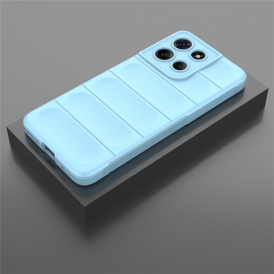 Husa pentru Motorola Moto G15 / Moto G15 Power, SKYDDAR INNOVATION, Magic Shield, din Silicon Mat, set cu sticker, Bleu - 5