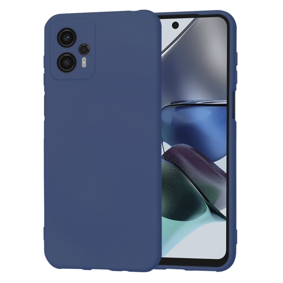 Husa pentru Motorola Moto G23 din Silicon Catifelat, Protectie Premium, Skyddar SoftElegance - Bleumarin