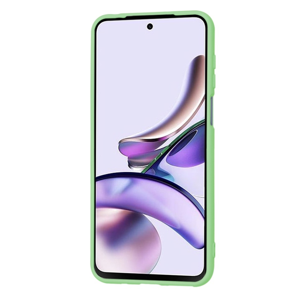 Husa pentru Motorola Moto G23, SKYDDAR INNOVATION, din Silicon Catifelat, SoftElegance, set cu sticker, Verde deschis - 1 | YEO