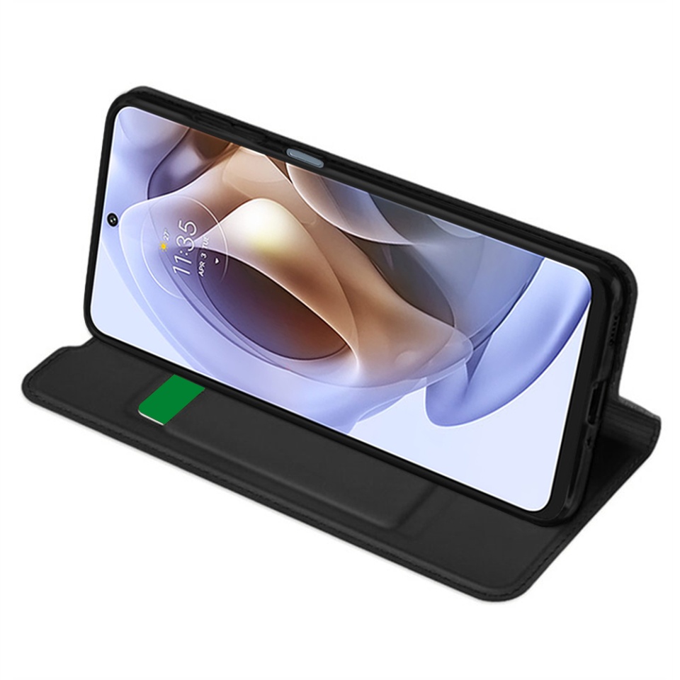 Husa pentru Motorola Moto G31 / Moto G41, SKYDDAR INNOVATION, Magskin Book, tip Carte cu Portofel Interior, set cu sticker, Negru - 1 | YEO