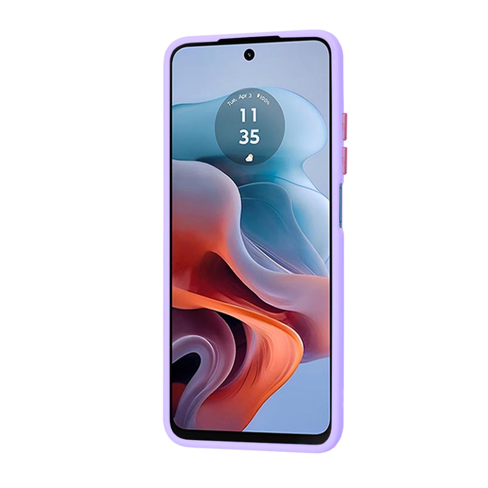 Husa pentru Motorola Moto G34, ce Absoarbe Cele mai Aspre Socuri, Skyddar Frosted - Mov deschis - 2 | YEO