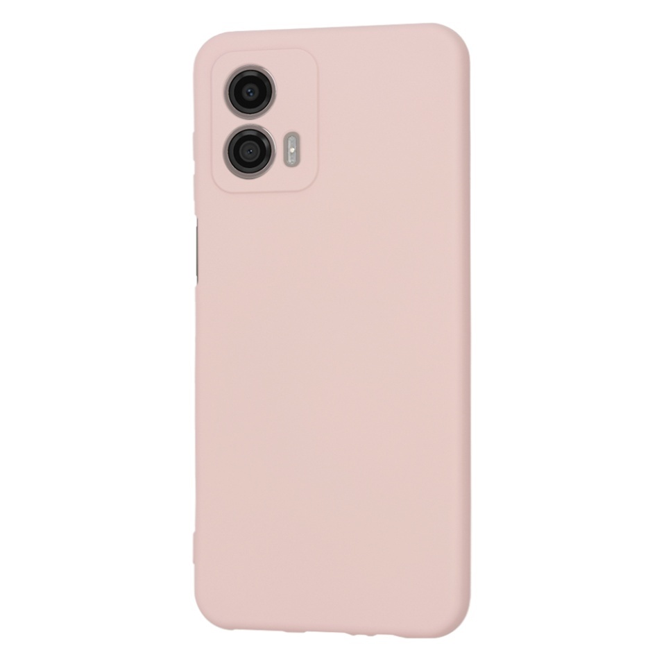 Husa pentru Motorola Moto G53, SKYDDAR INNOVATION, din Silicon Catifelat, SoftElegance, set cu sticker, Roz pudra - 2 | YEO