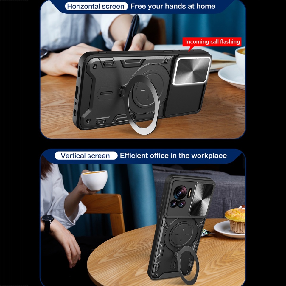 Husa pentru Motorola Moto G54 Power Edition, SKYDDAR INNOVATION, CamGuard Pro, Inel Magnetic, Protectie Camera, set cu sticker, Roz auriu - 3 | YEO
