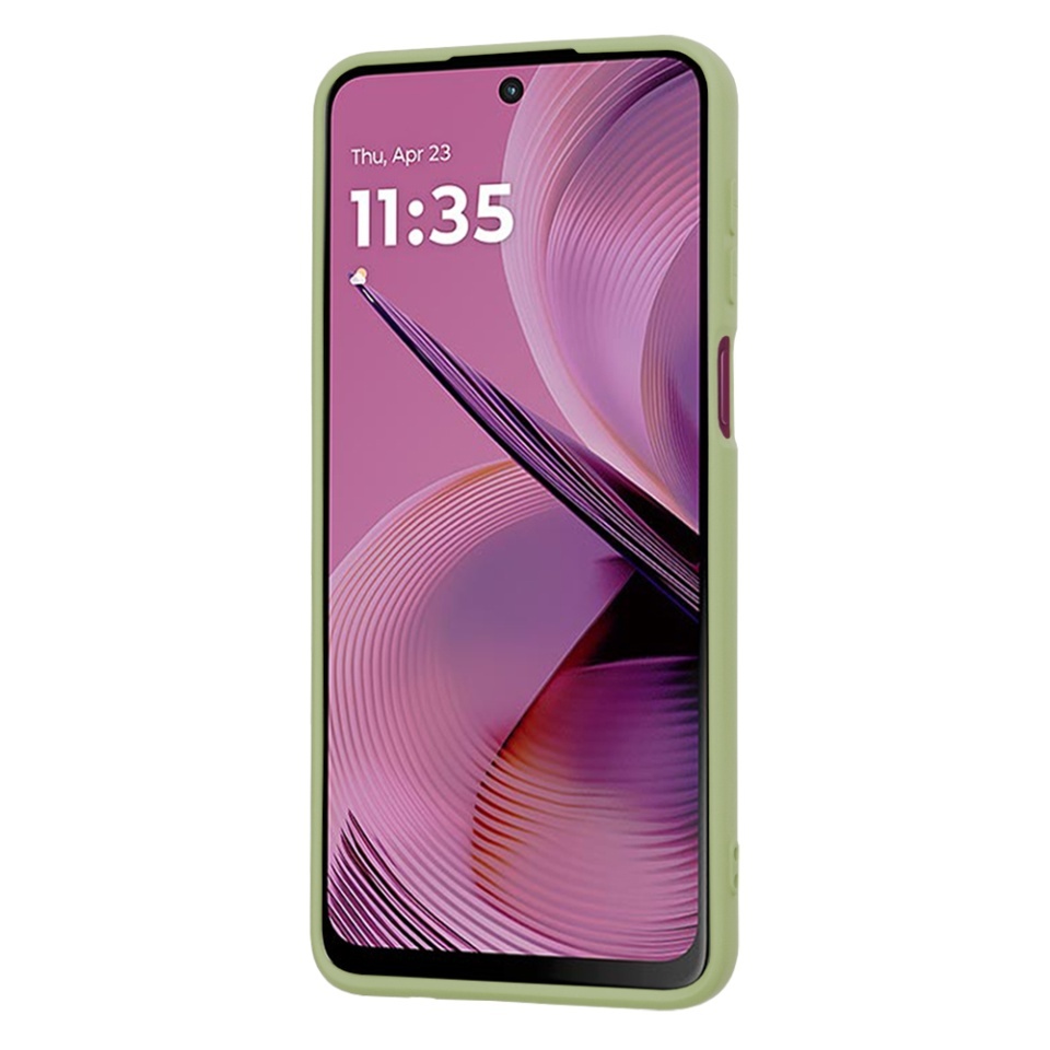 Husa pentru Motorola Moto G55, SKYDDAR INNOVATION, din Silicon Catifelat, SoftElegance, set cu sticker, Verde - 1 | YEO